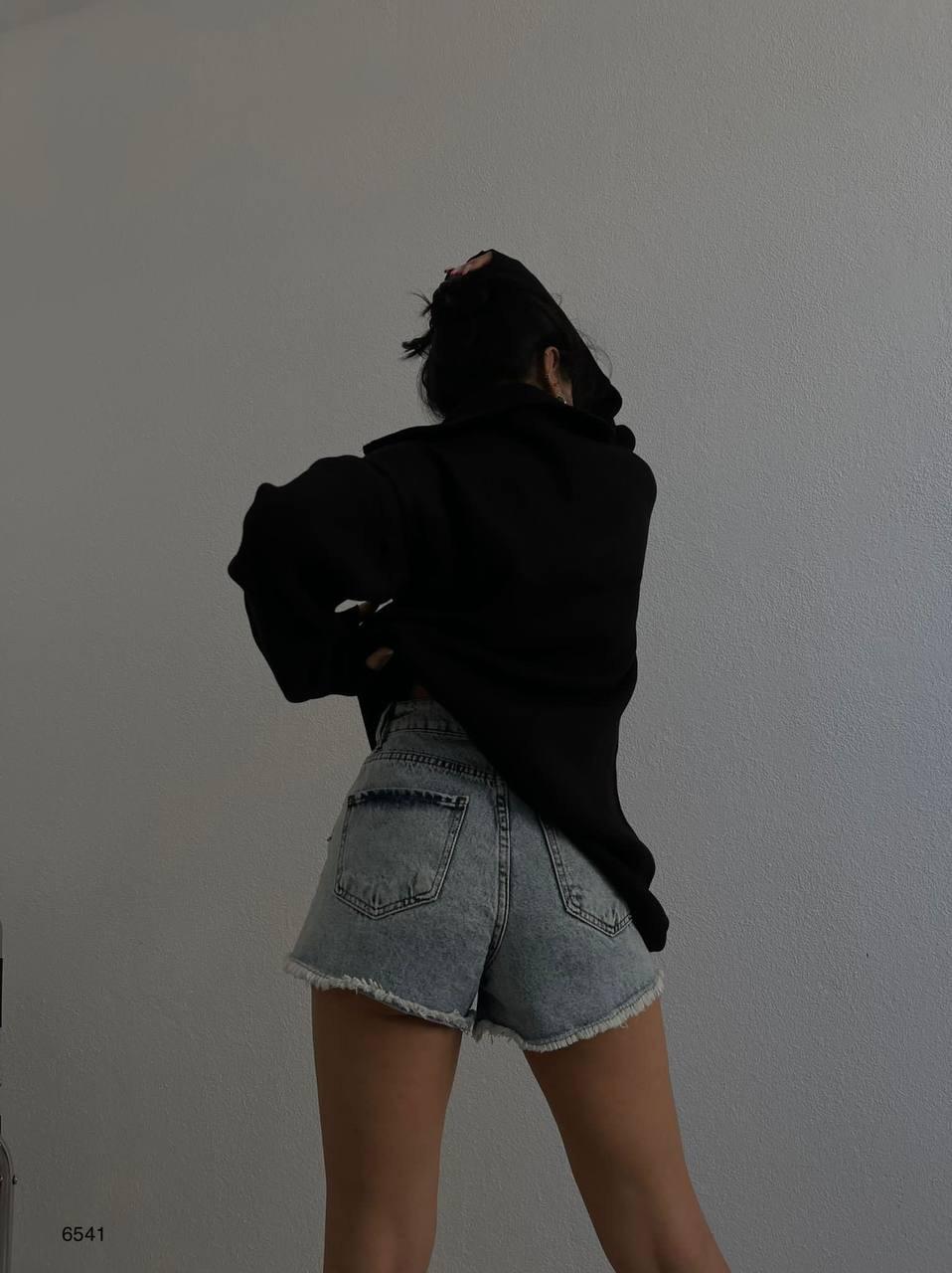 Black Angel Oversize Siyah Fermuarlı Tunik Triko