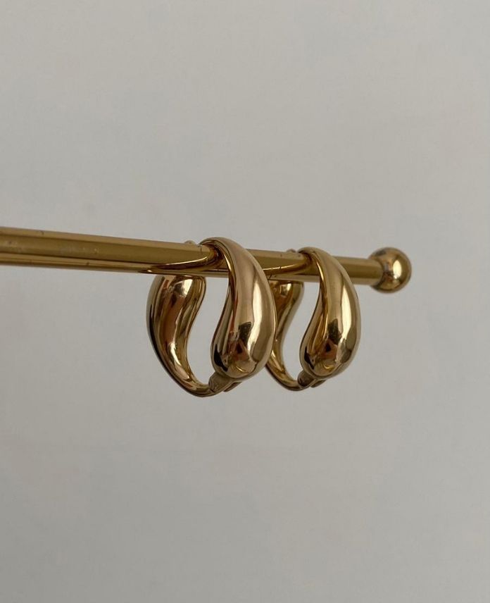 Çelik Gold Damla Ying Yang Küpe