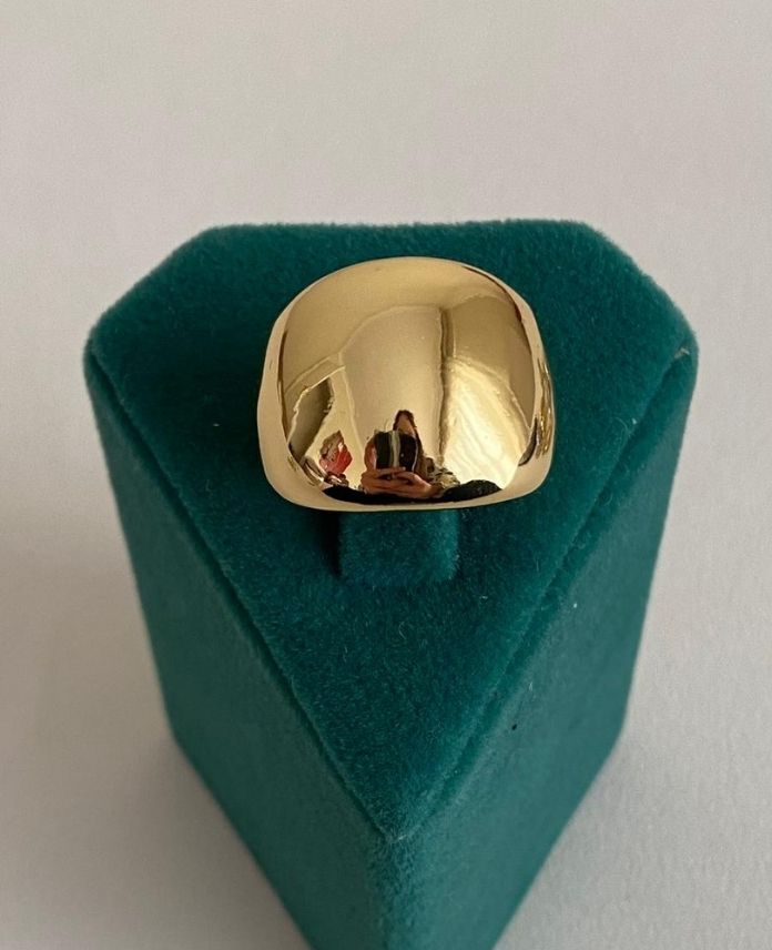 Çelik Gold Bombe Ayarlamalı Yüzük