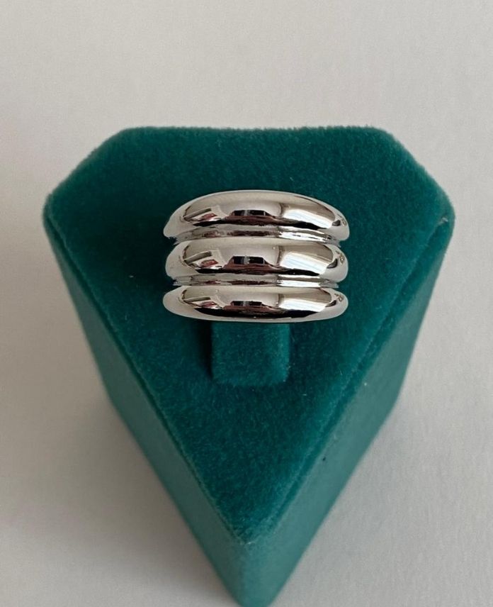 Çelik Silver Bombe Ayarlamalı Yüzük