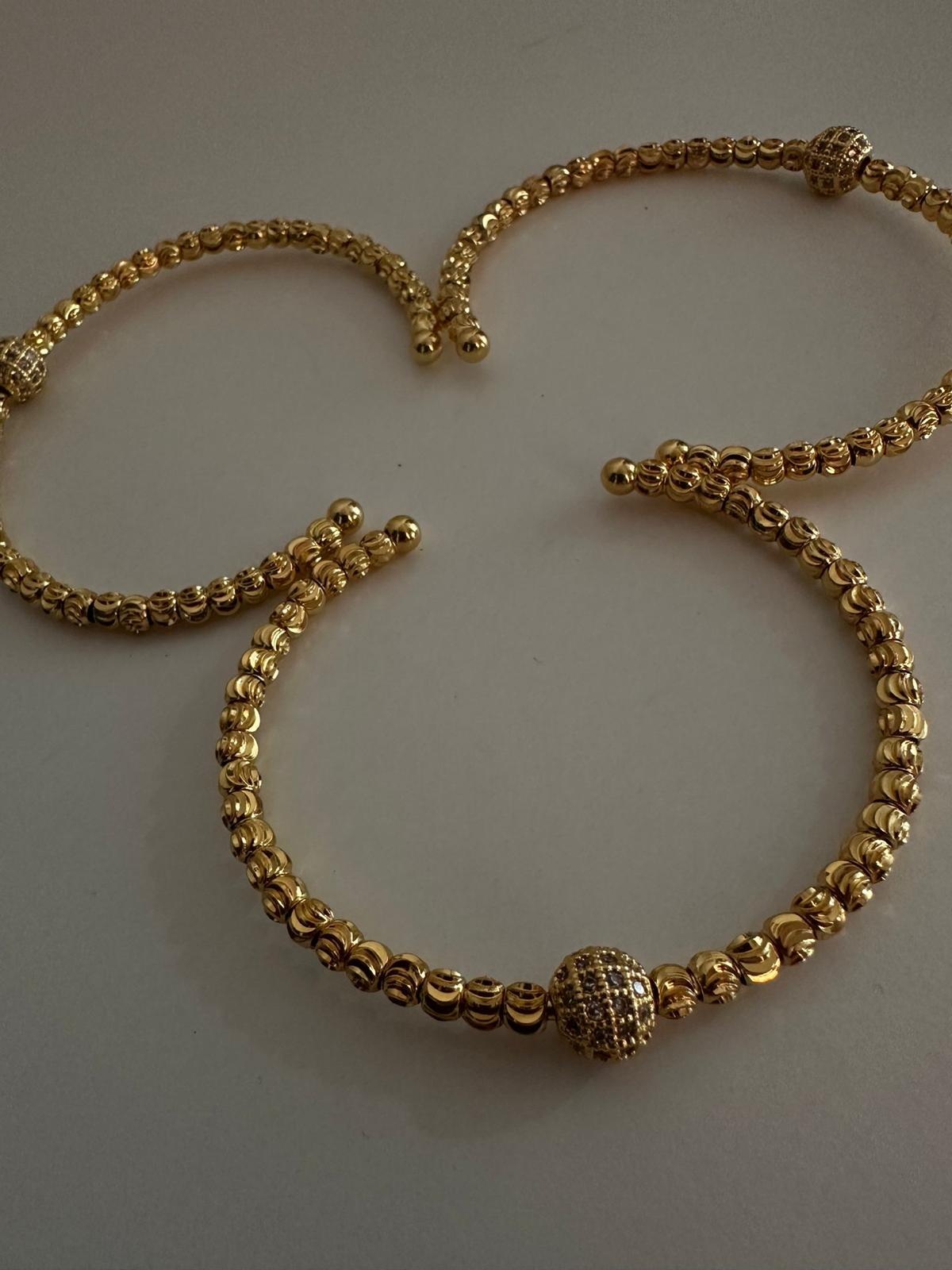 Çelik Dorika Gold Top Model Zirkon Taş Bileklik