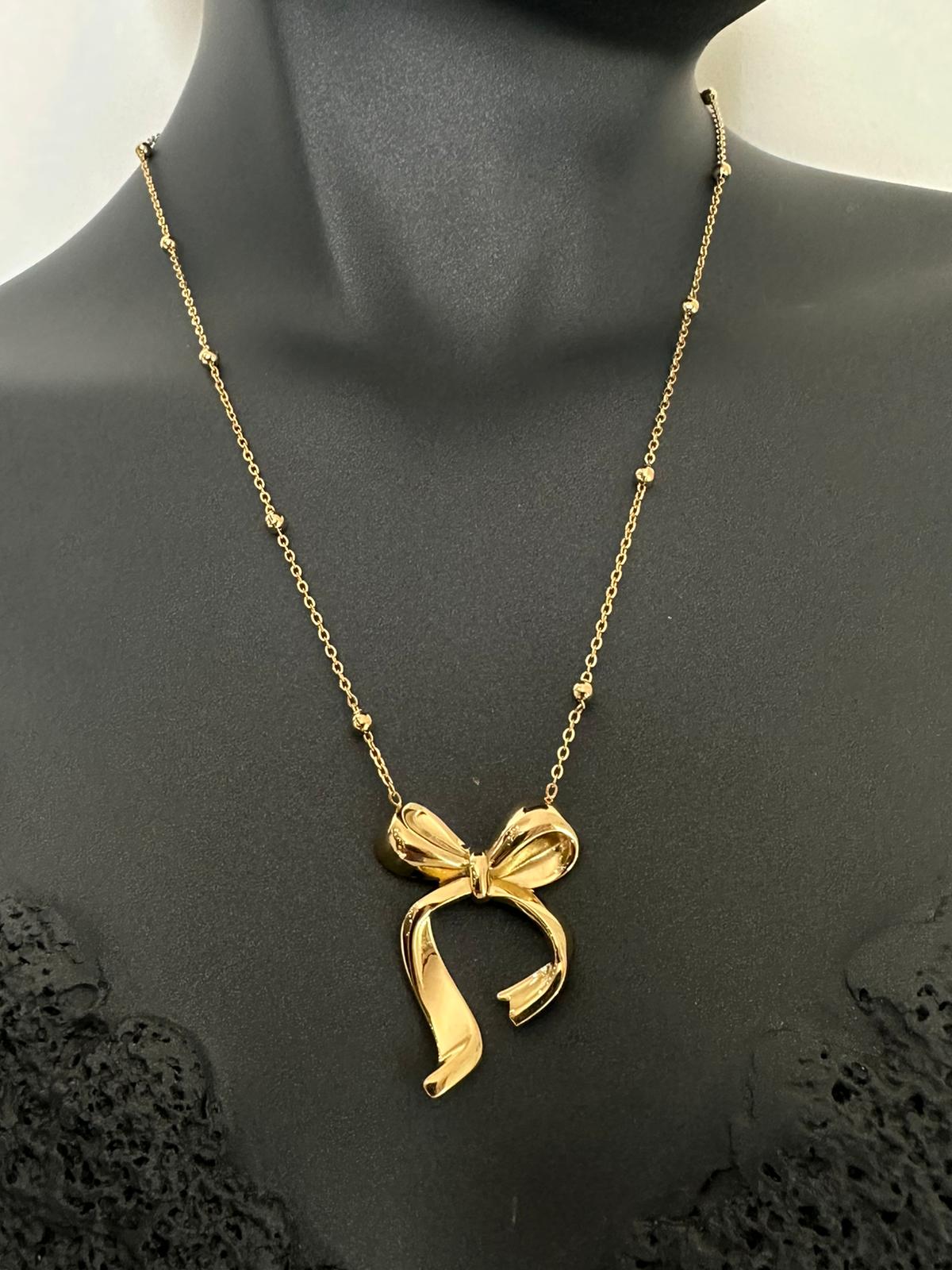 Çelik Gold Dorika Zincir Kurdele Büyük Kolye
