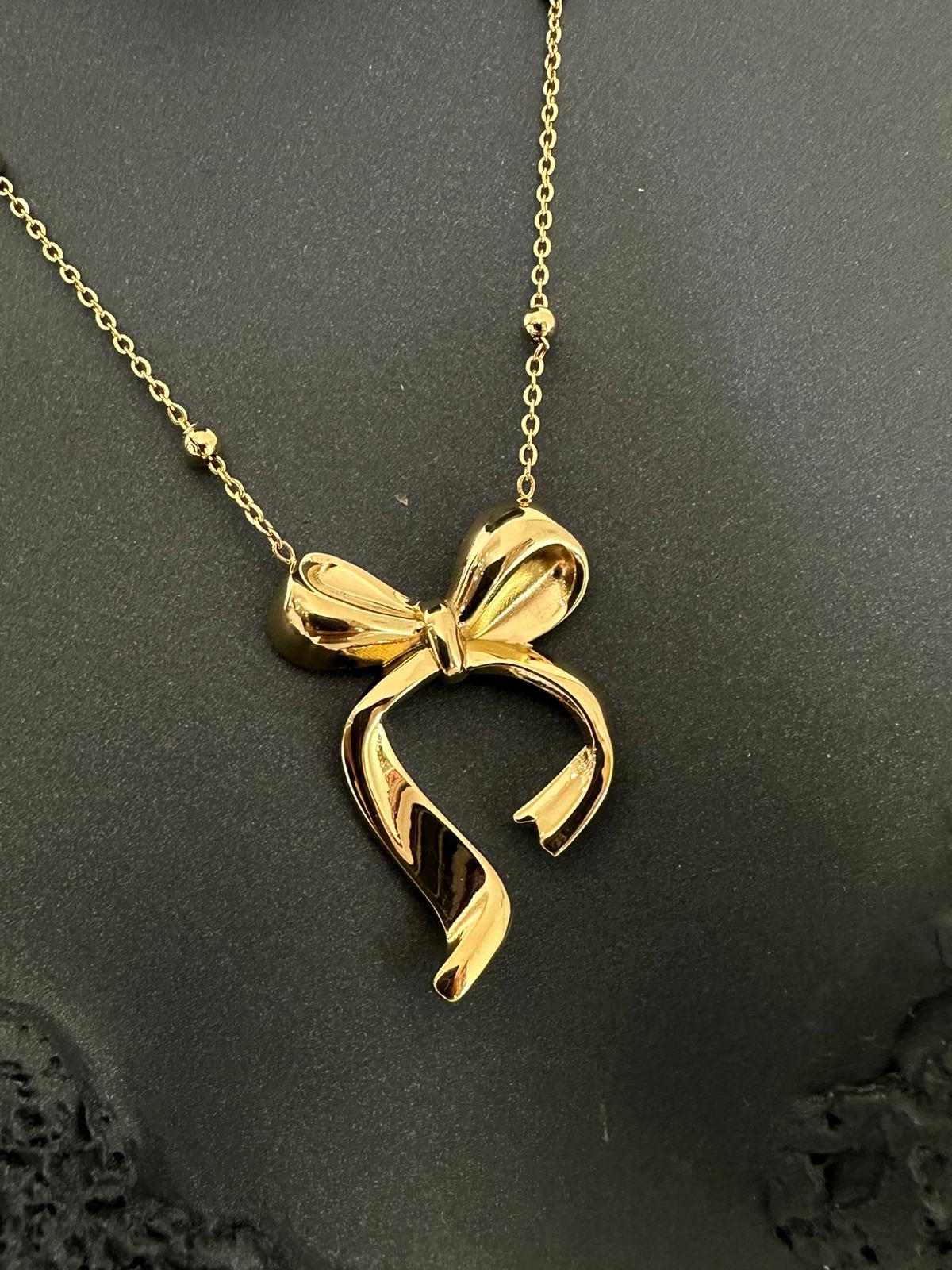 Çelik Gold Dorika Zincir Kurdele Büyük Kolye