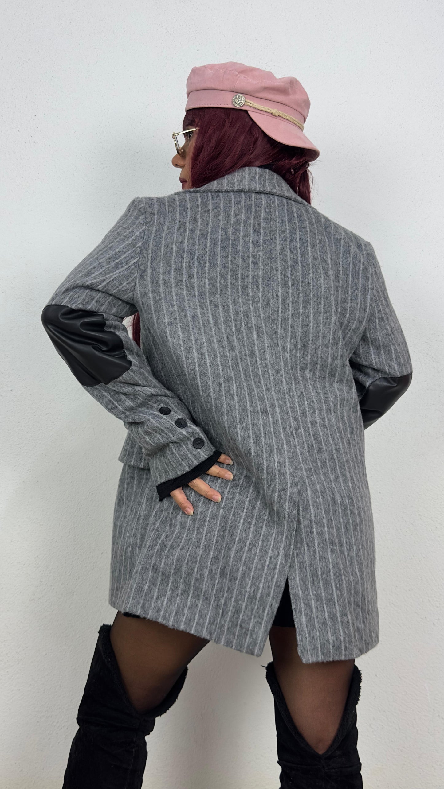 Gri Kırçıllı Kaşe Ceket