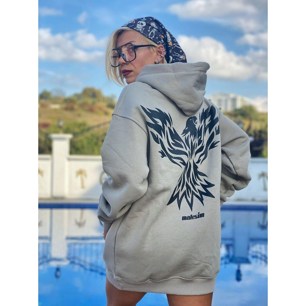 Bej Unisex Phoenix Oversize Sweatshirt