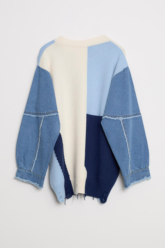 NuNu By Winter Bliss Mavi Bulut Kalın Triko Kazak