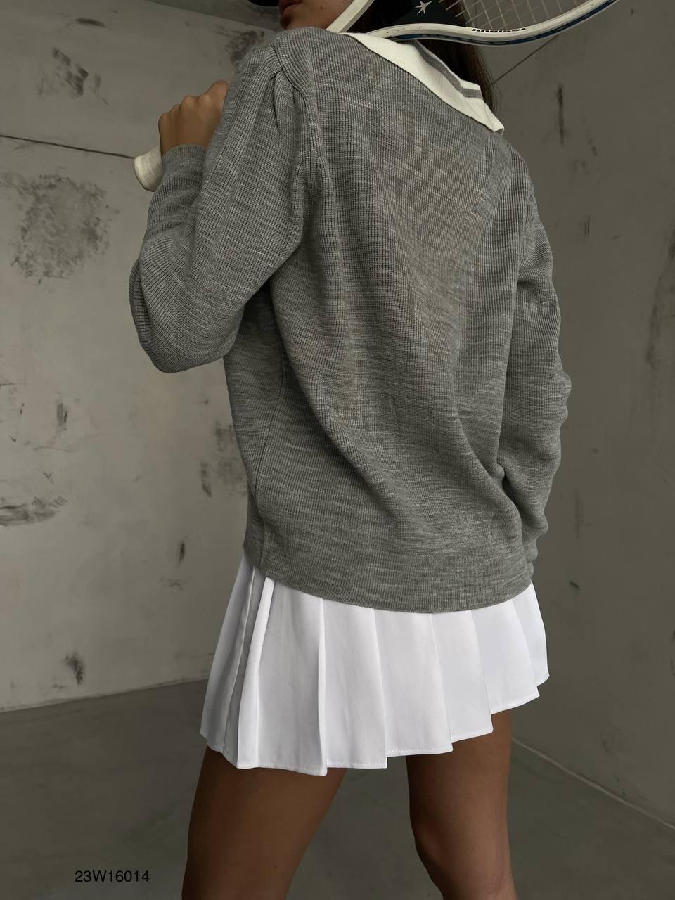 NuNu Holly Gri Polo Yaka Kolej Kazak