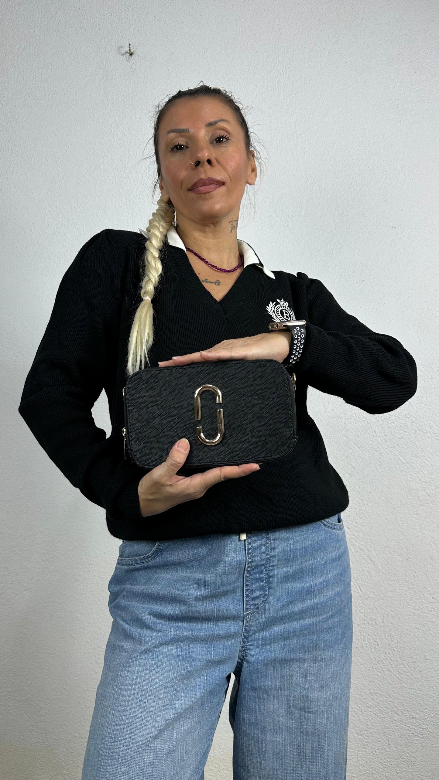 Nunu By Noir Dual Siyah Metal Aksesuarlı Çanta