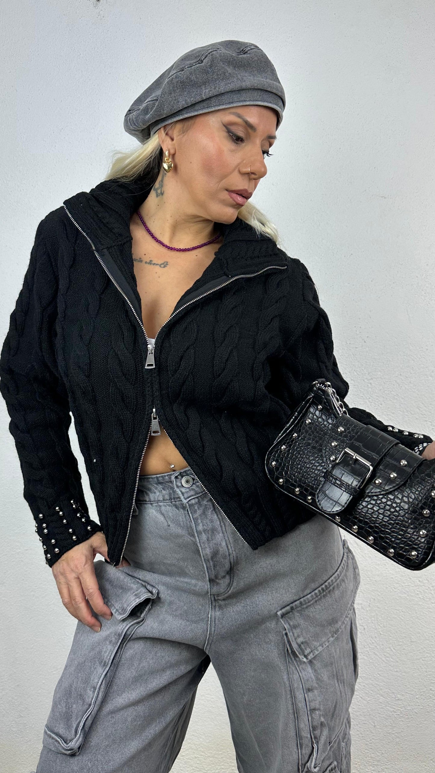 Nunu By Siyah Twilight Zımbalı Charm Çanta