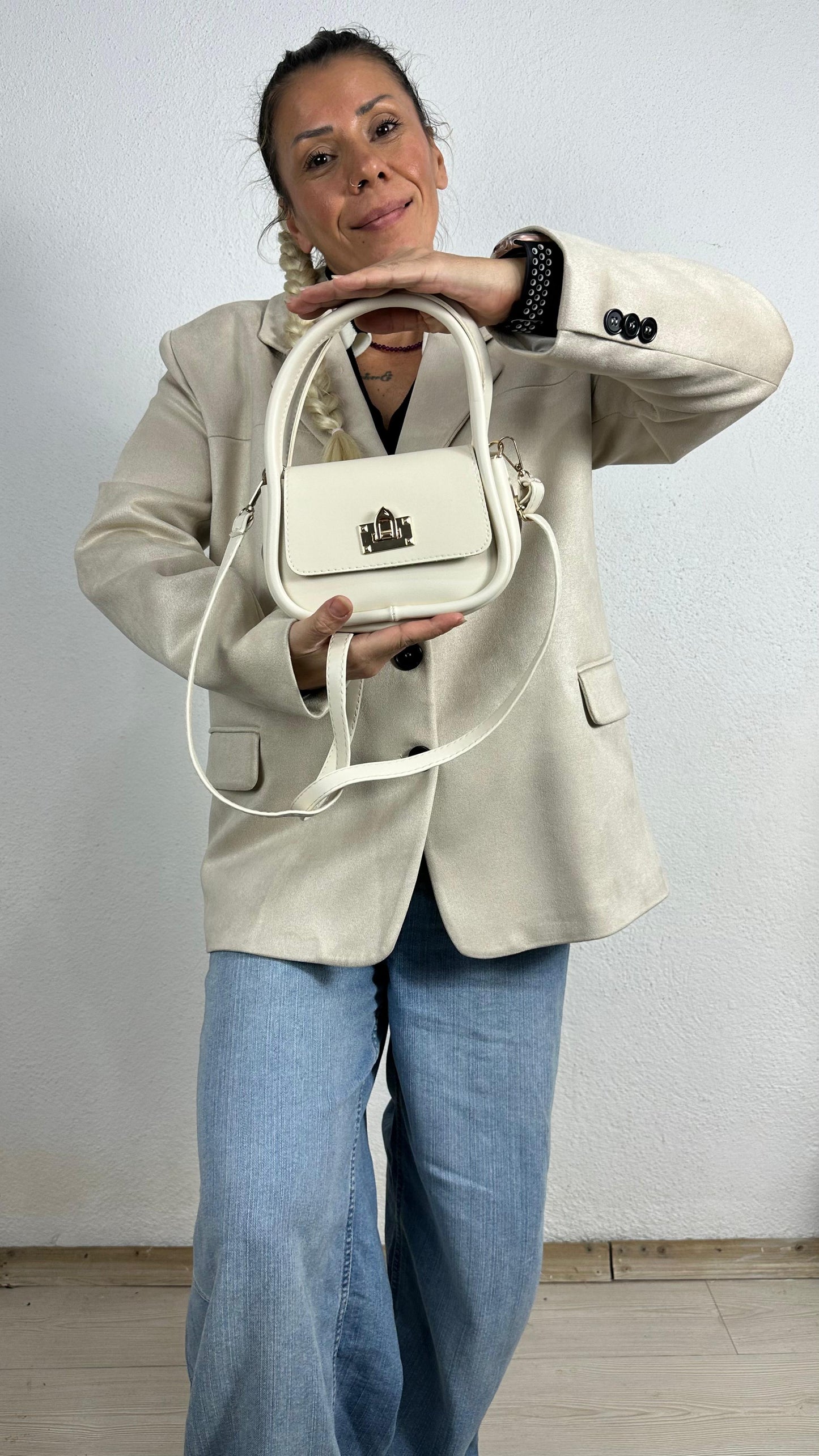 Nunu By Stellar Chic Krem Mini Çanta