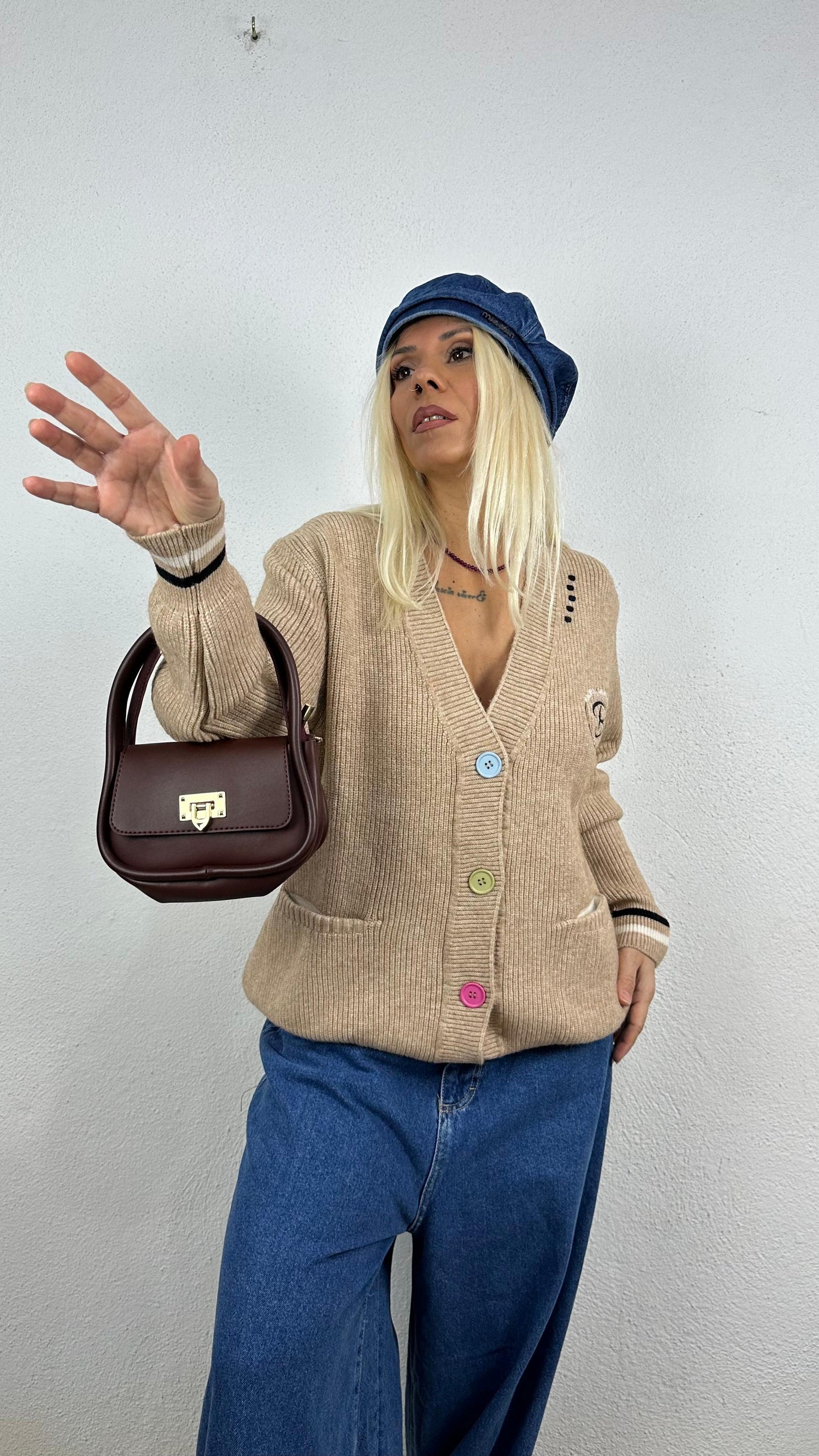 Nunu By Stellar Chic Bordo Mini Çanta