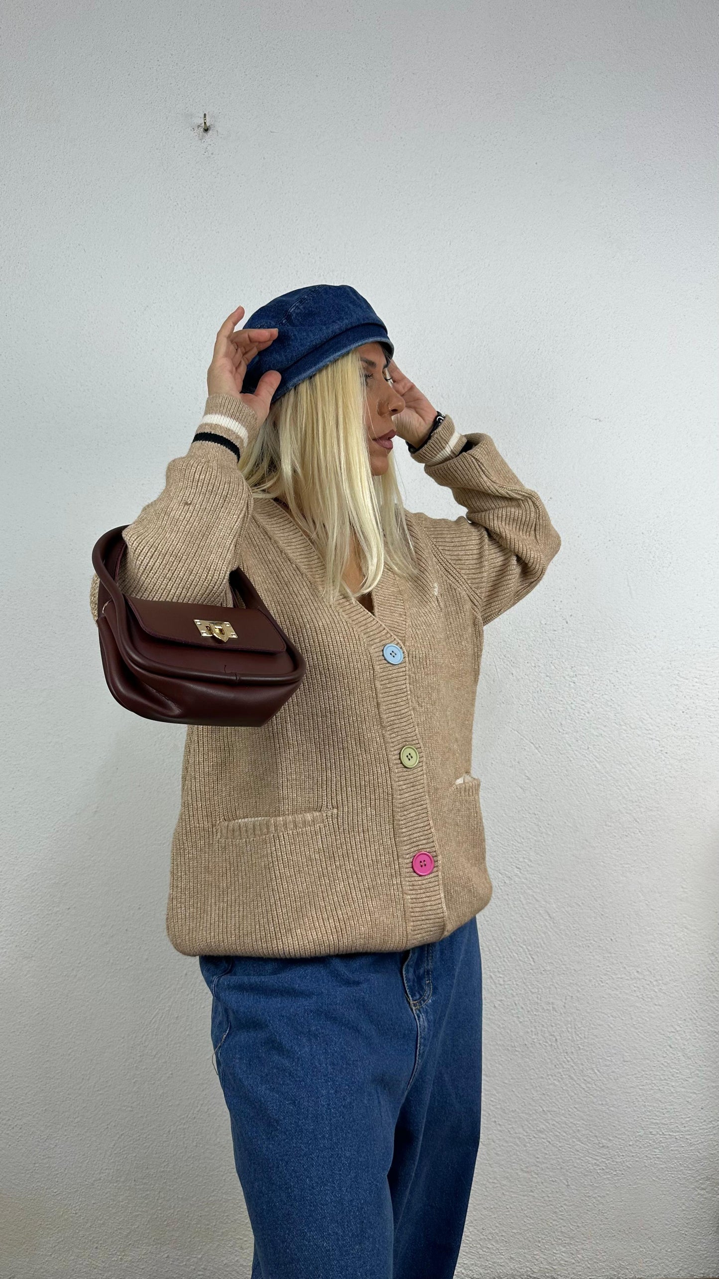 Nunu By Stellar Chic Bordo Mini Çanta