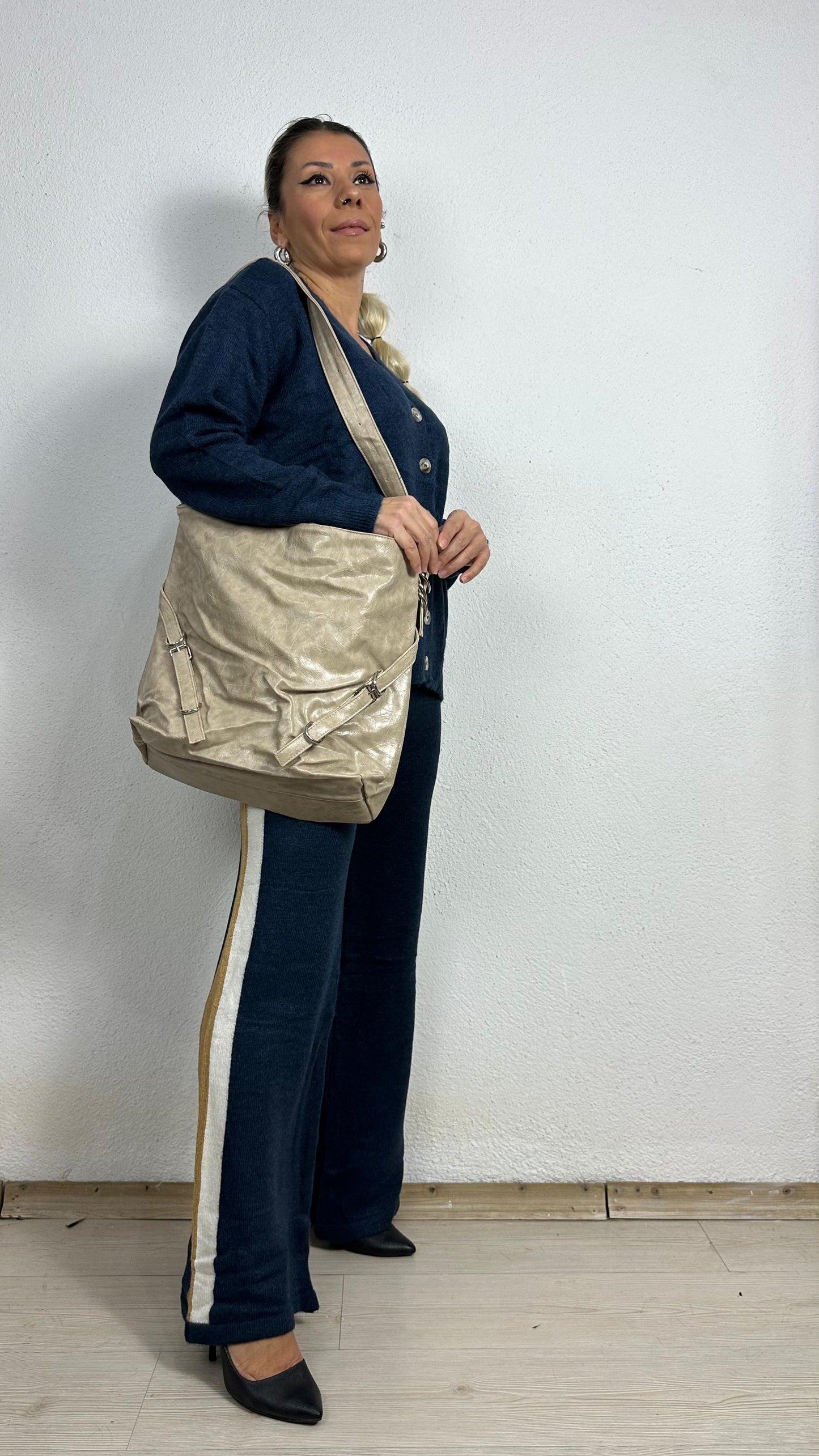 Nunu By Cozy Lacivert Şerit Detay Triko Takım