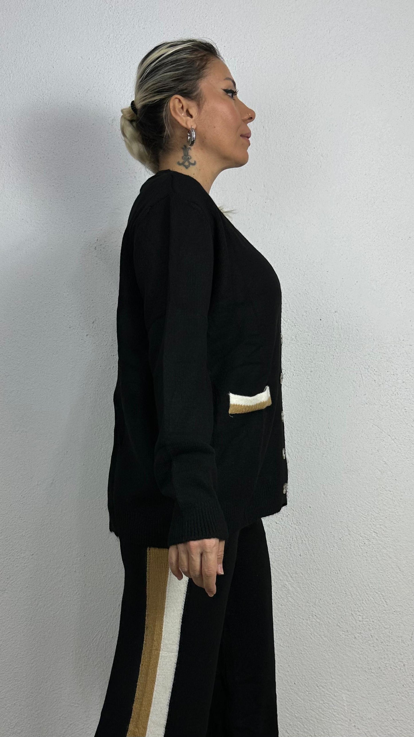 Nunu By Cozy Siyah Şerit Detay Triko Takım