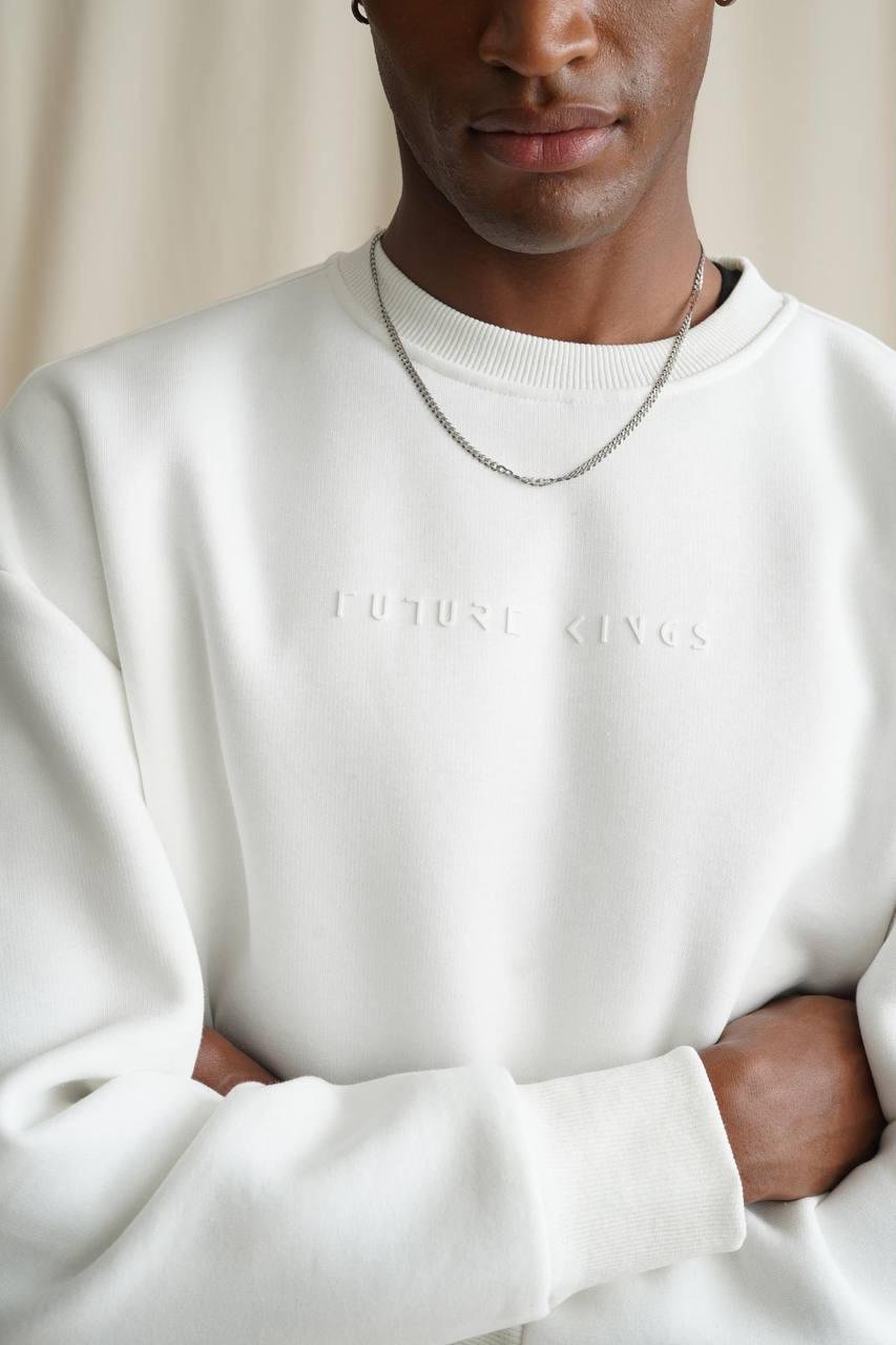 Unisex Beyaz King Oversize Sweatshirt