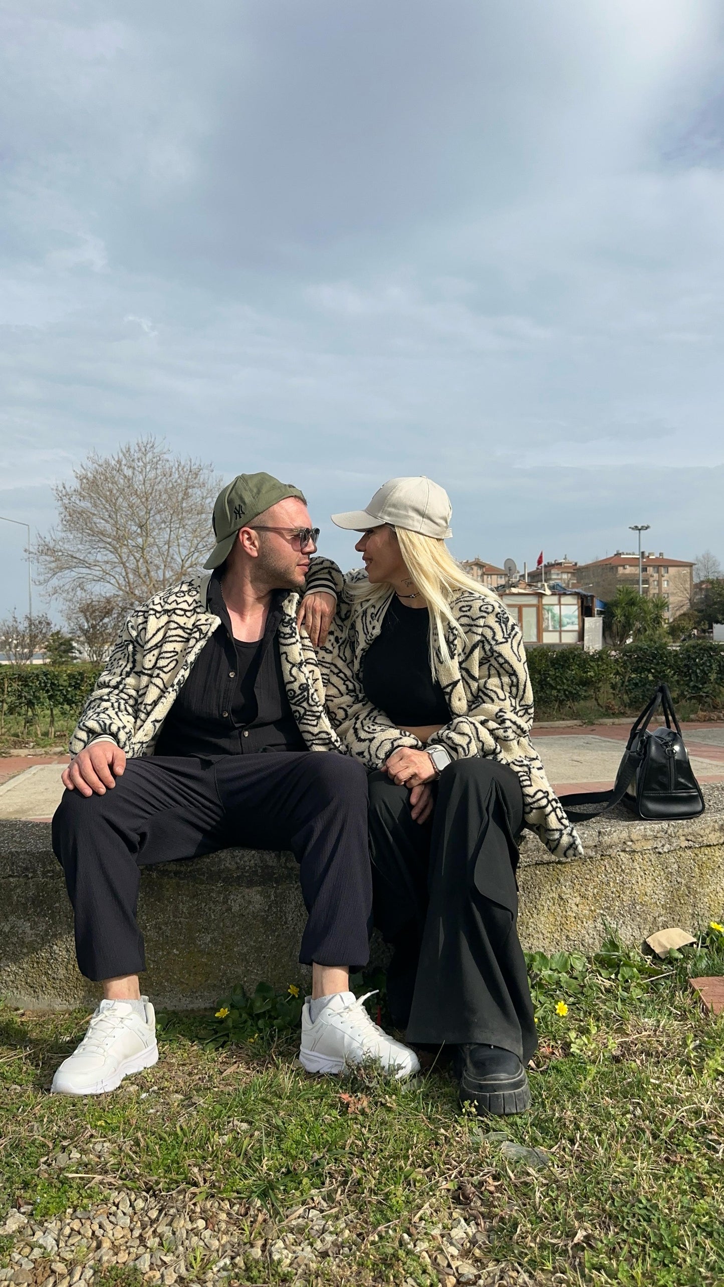 Unisex Spiralli Kolej Peluş Mont