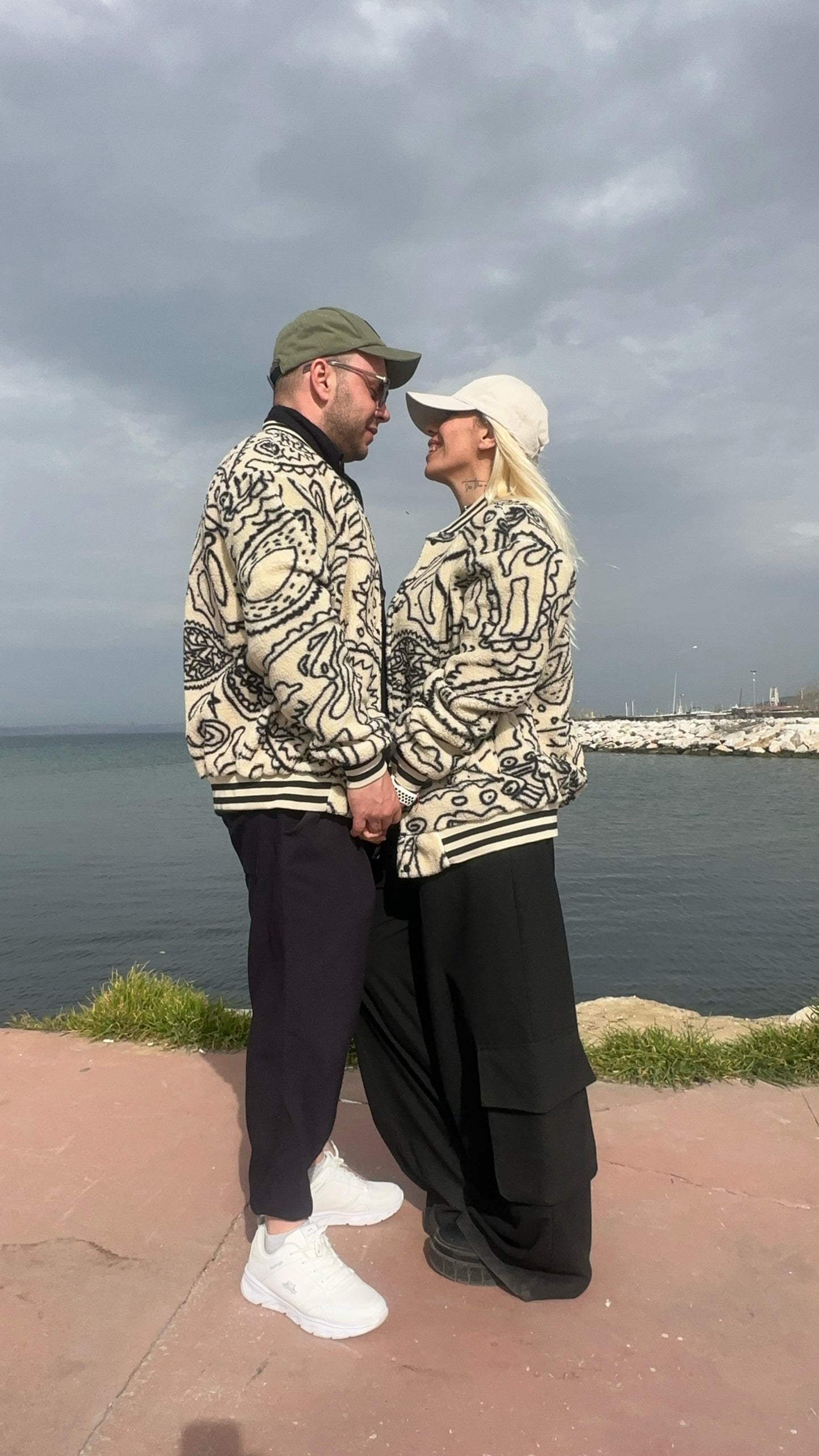 Unisex Spiralli Kolej Peluş Mont