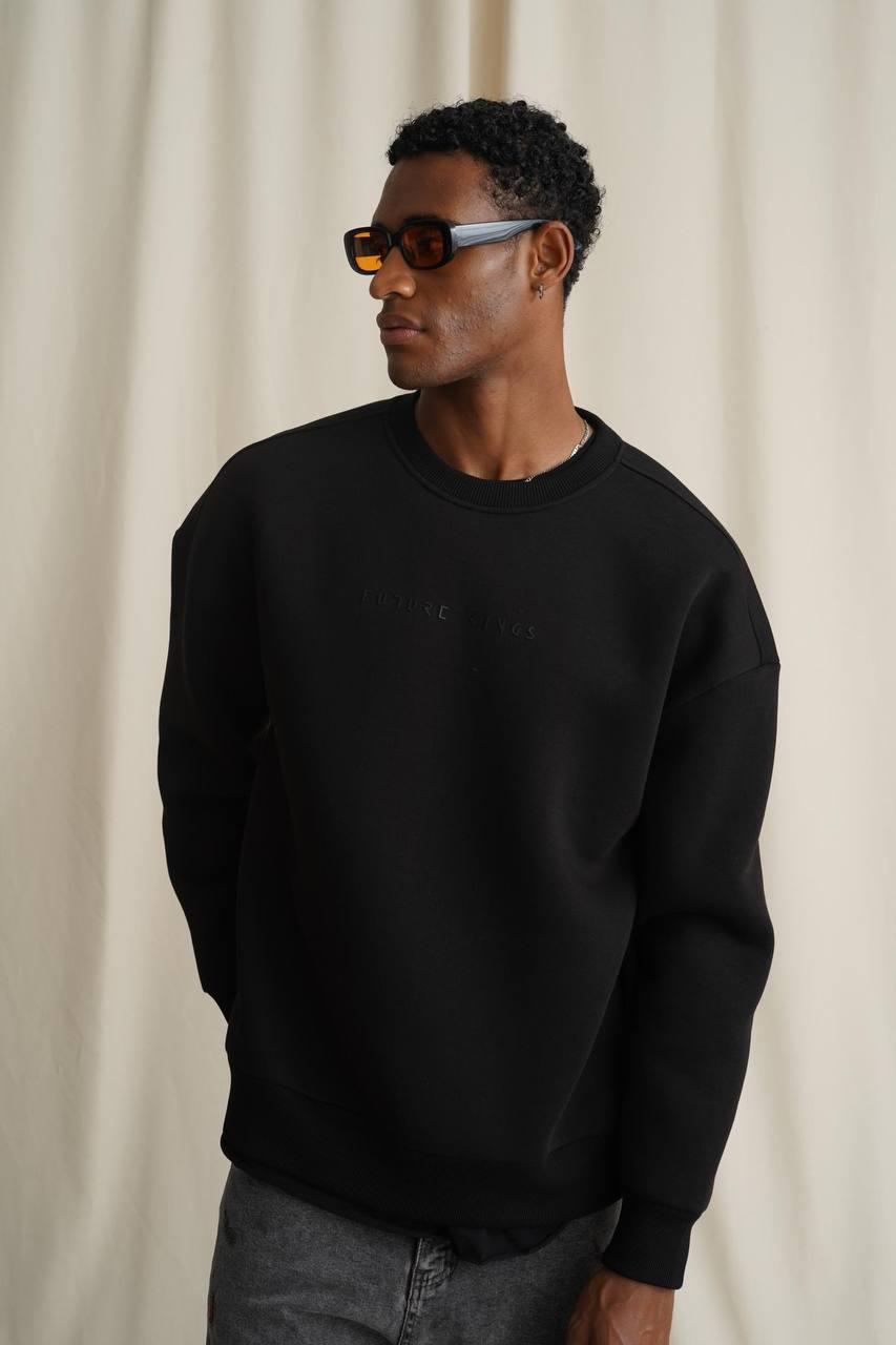 Unisex Siyah King Oversize Sweatshirt