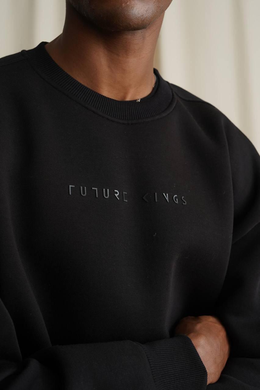 Unisex Siyah King Oversize Sweatshirt