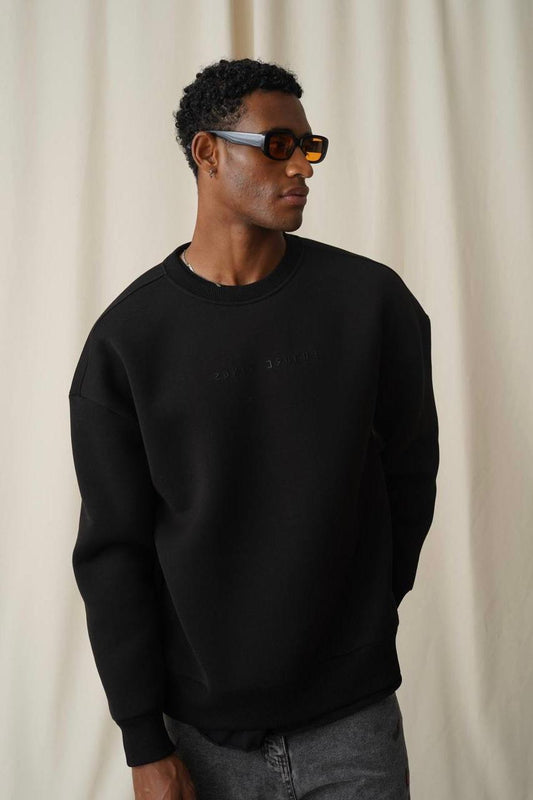 Unisex Siyah King Oversize Sweatshirt