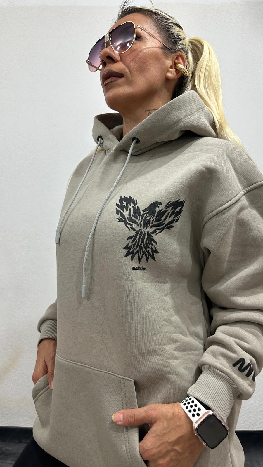 Bej Unisex Phoenix Oversize Sweatshirt