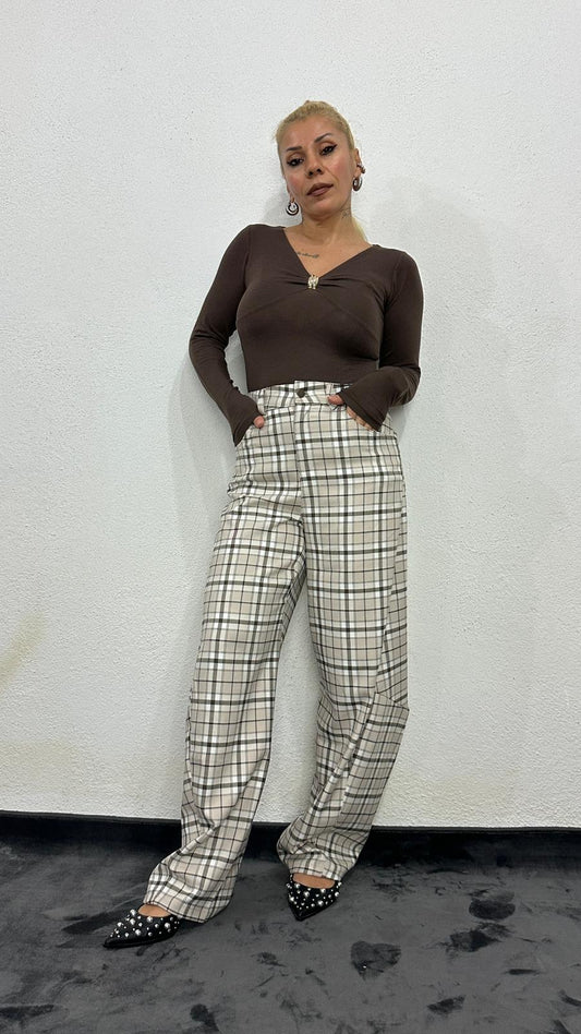 NuNU By Krem Ekose Balon Fit Kumaş Pantolon