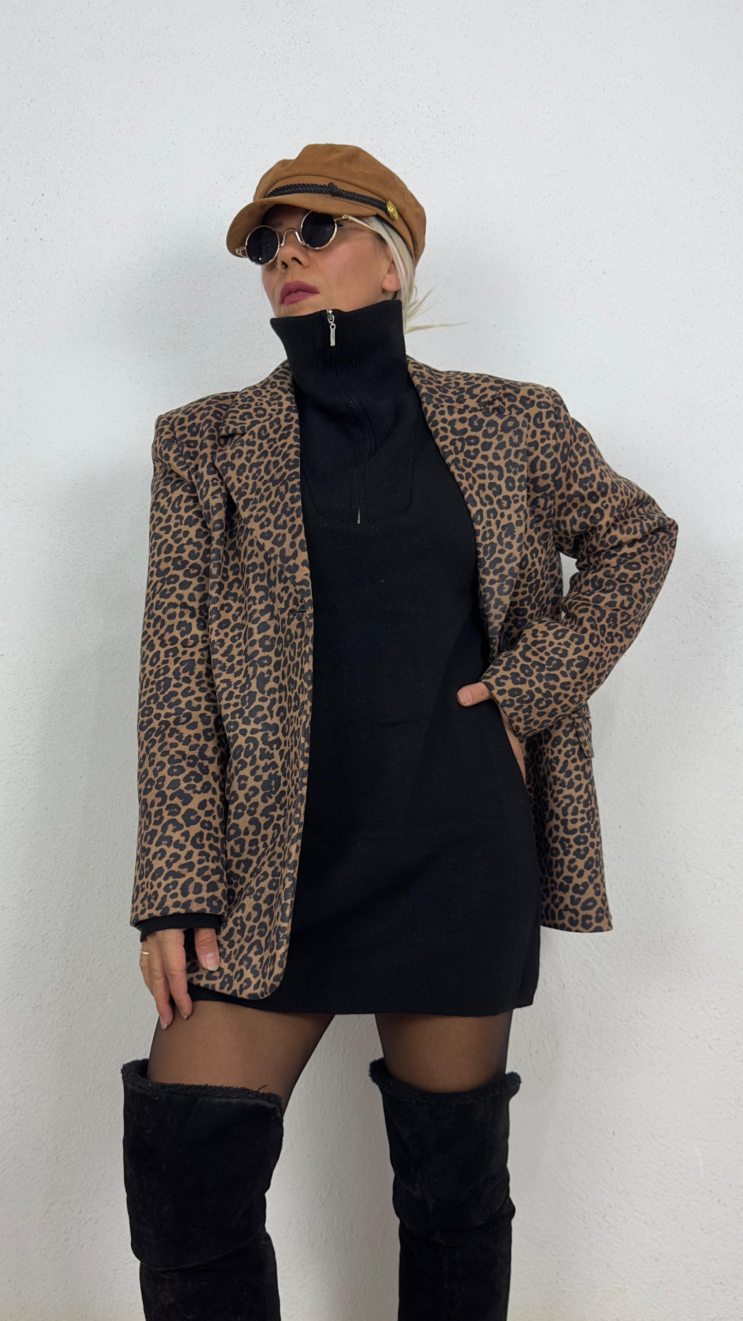Leopar Süet Ceket