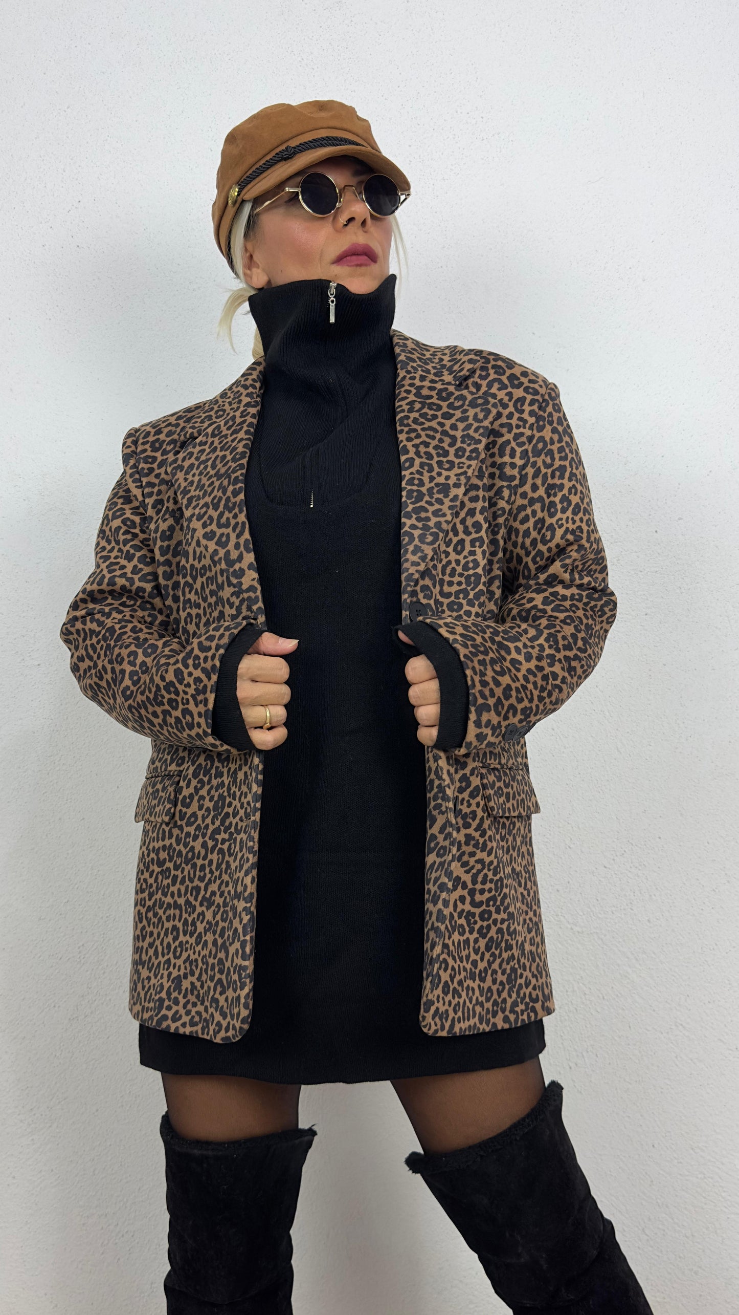 Leopar Süet Ceket