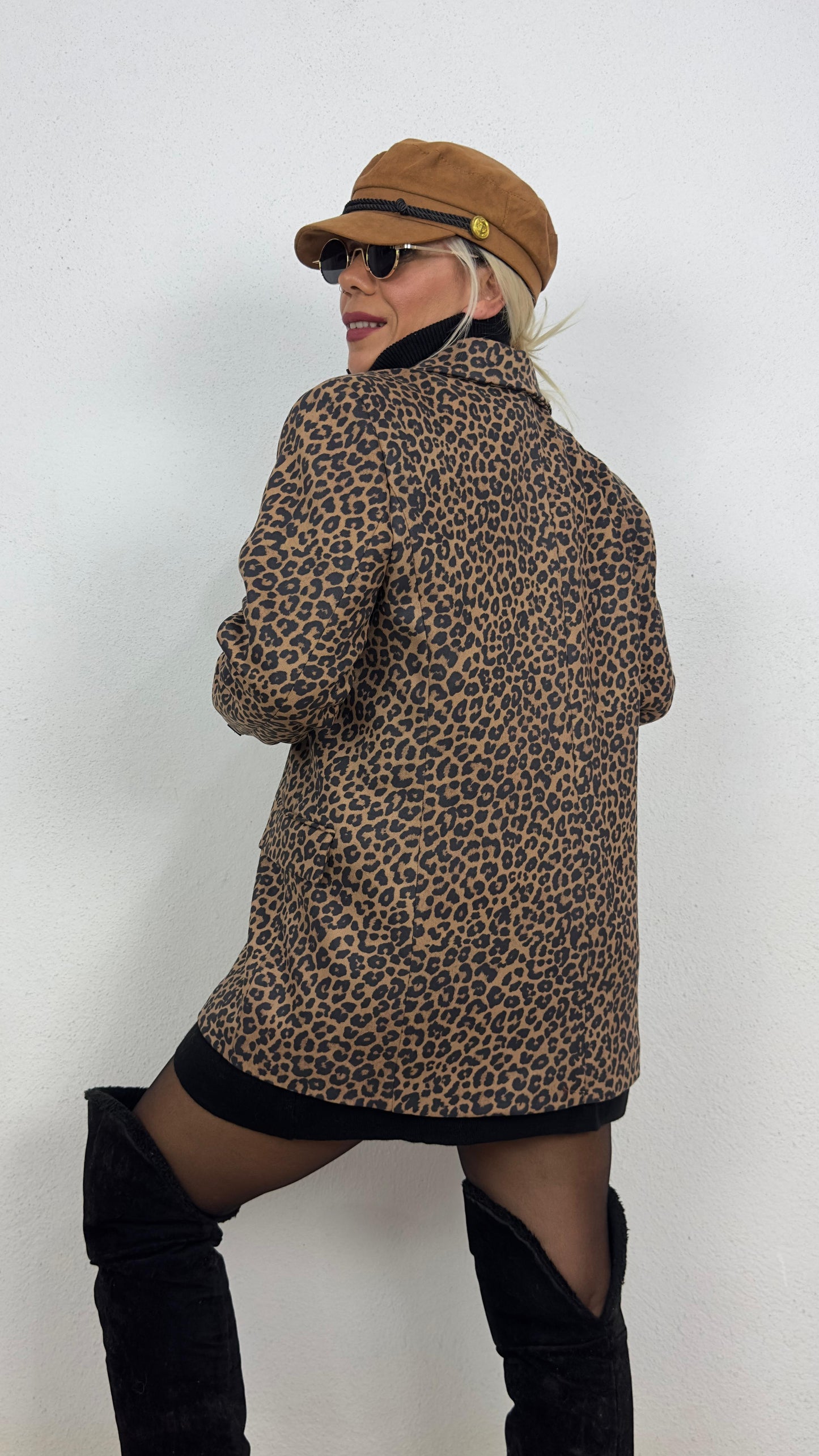 Leopar Süet Ceket