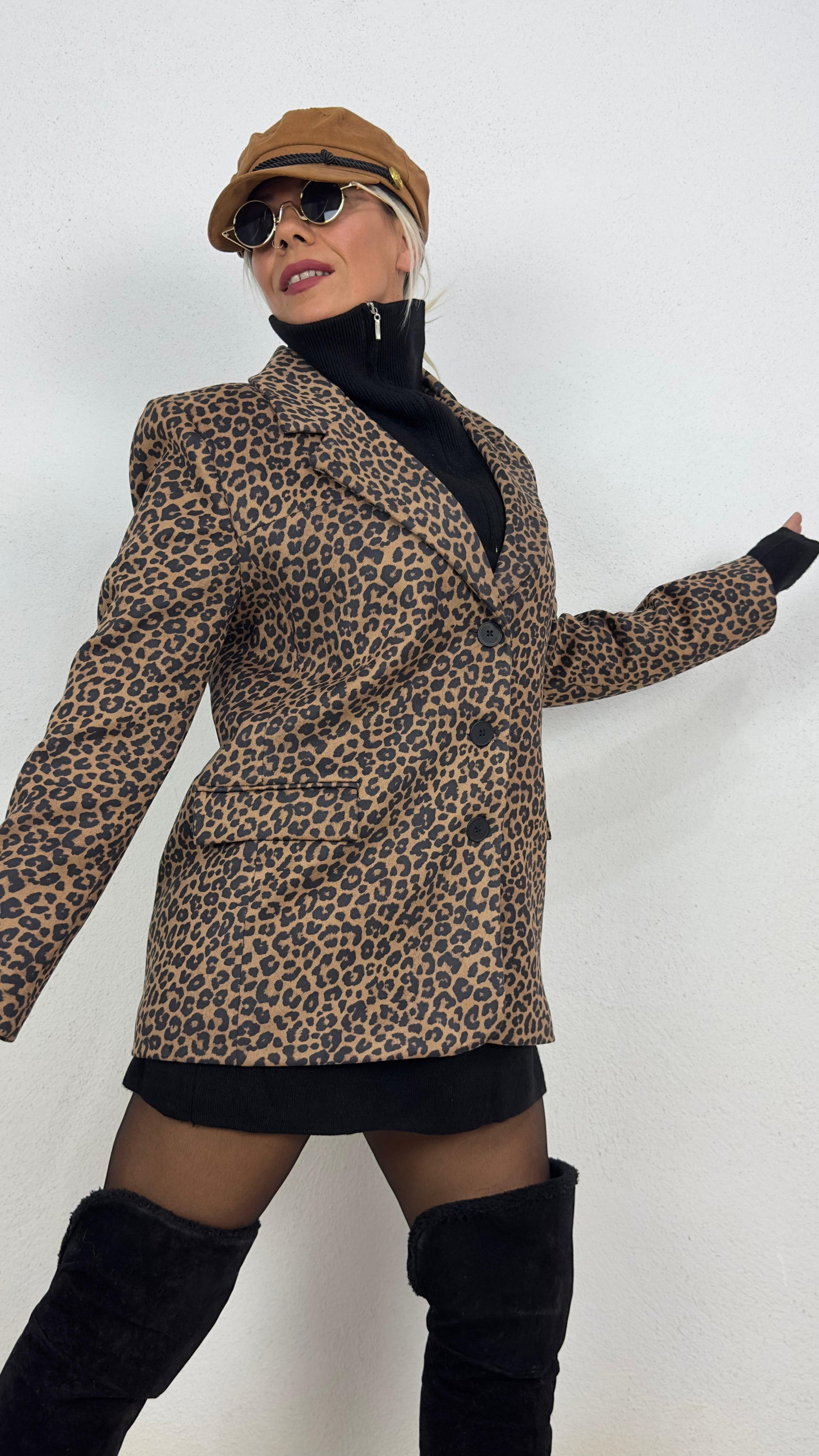 Leopar Süet Ceket
