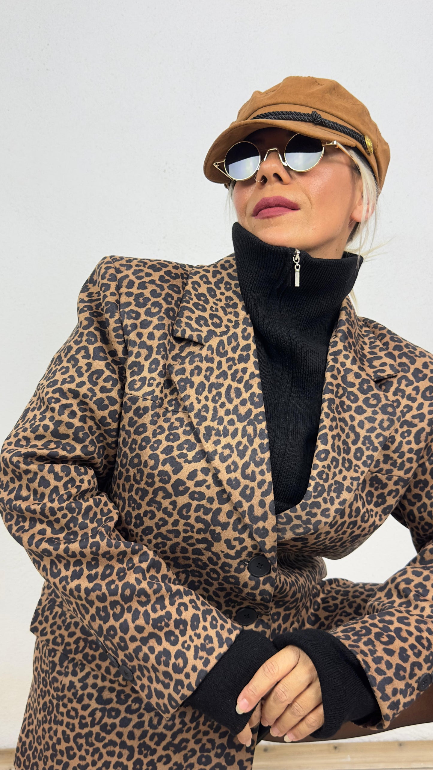 Leopar Süet Ceket