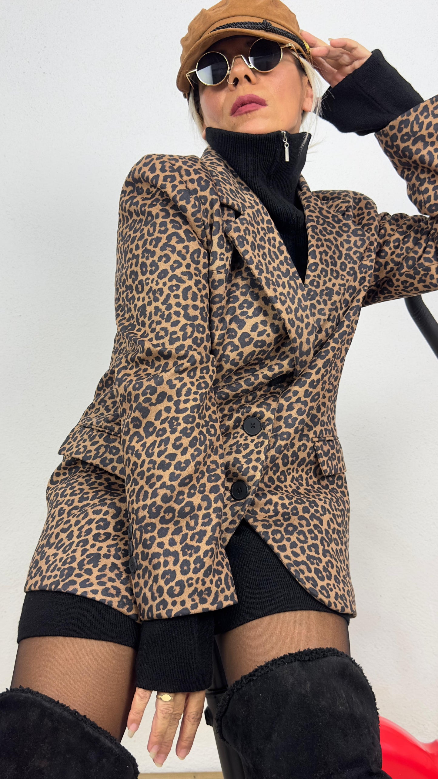 Leopar Süet Ceket