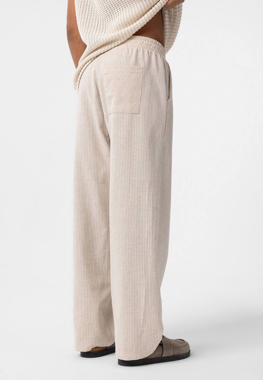 NuNu By Essence Erkek Bej Çizgili Rustik Pantolon