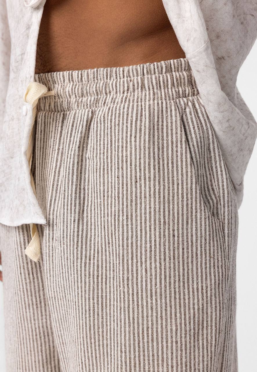 NuNu By Essence Erkek Kahverengi Çizgili Rustik Pantolon