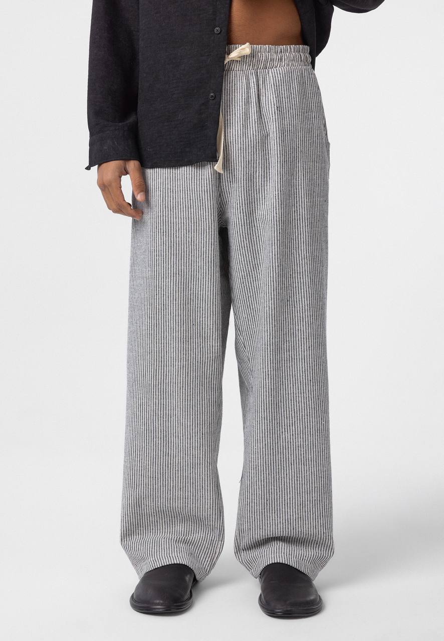 NuNu By Essence Erkek Lacivert Çizgili Rustik Pantolon