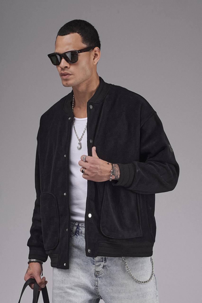 NuNu By King Siyah Polar Erkek Kolej Mont