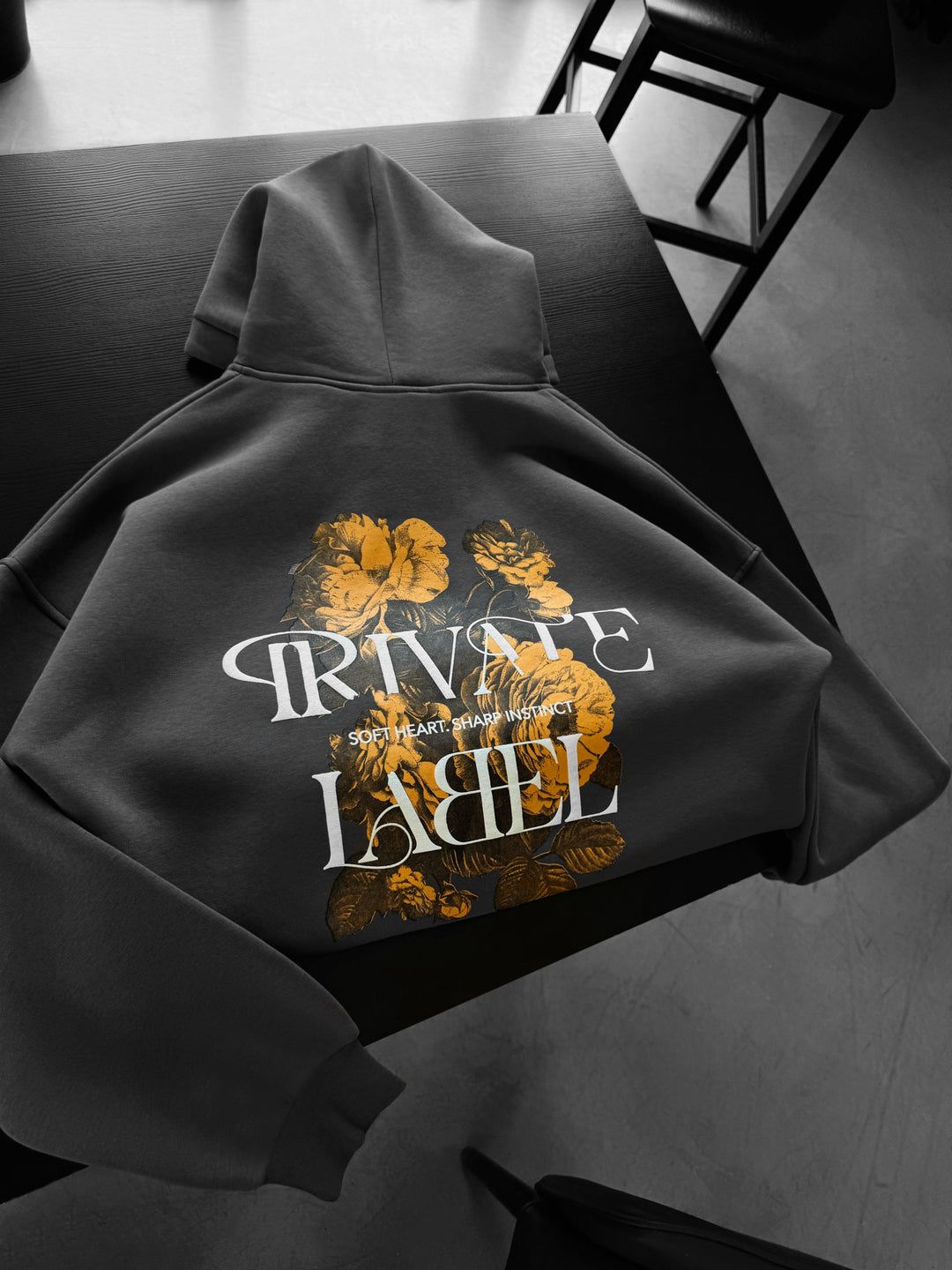 NuNu By Lagos Rivate Label Gri Erkek Kapüşonlu Sweatshirt