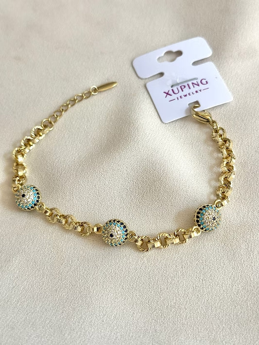NuNu By Nazar Aura Xuping Nazar Boncuklu Bileklik Gold