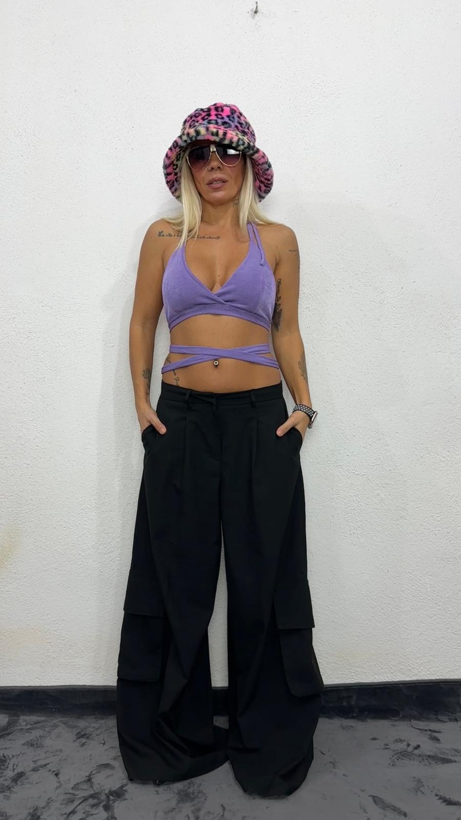 NuNu By Nova Wrap Mor Crop Top