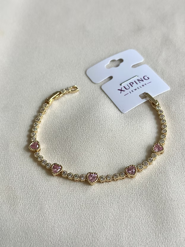 NuNu By Pembe Kalp Detay Xuping Bileklik