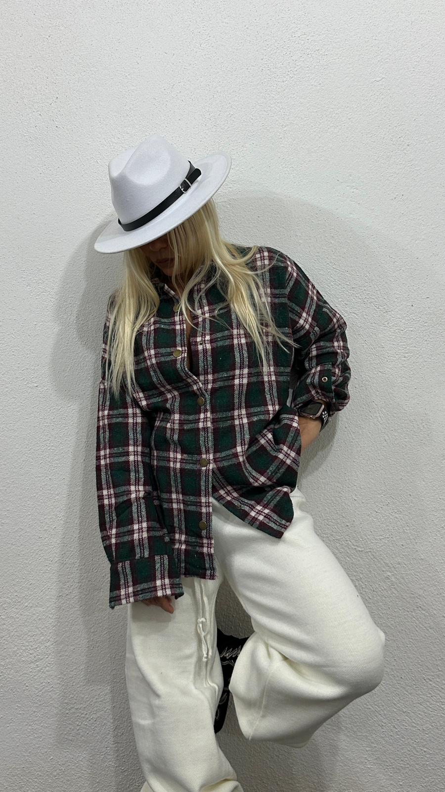 NuNu By Retro Zümrüt Yeşili Oversize Oduncu Gömlek