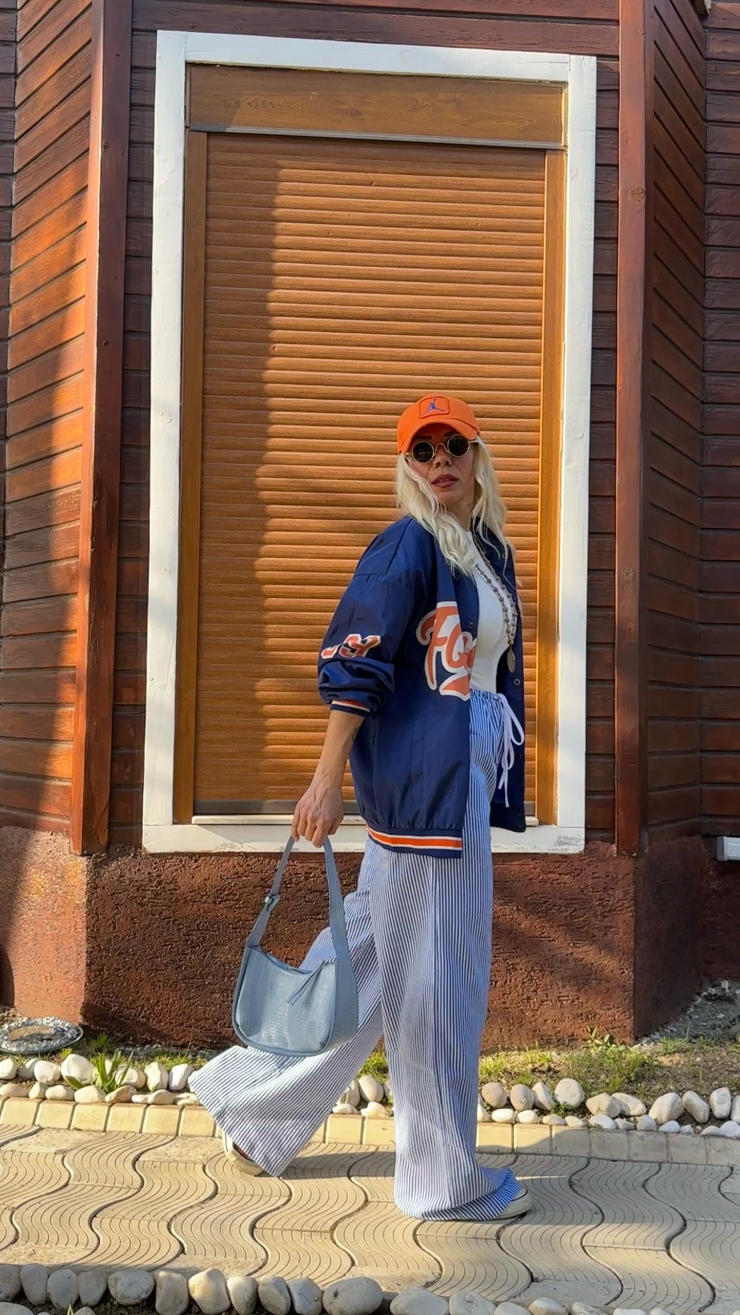 NuNu By Rustik Açık Mavi Çizgili Bol Pantolon