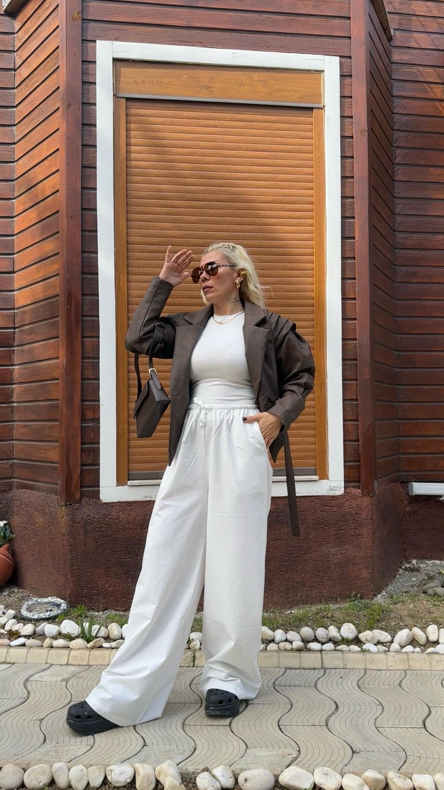 NuNu By Rustik Relax Fit Ekru Pantolon