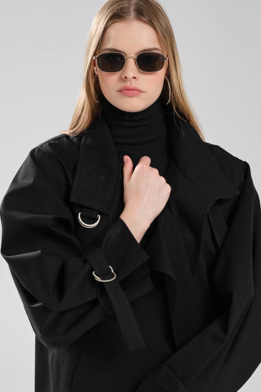 NuNu By TW Siyah Kadın Trench Coat