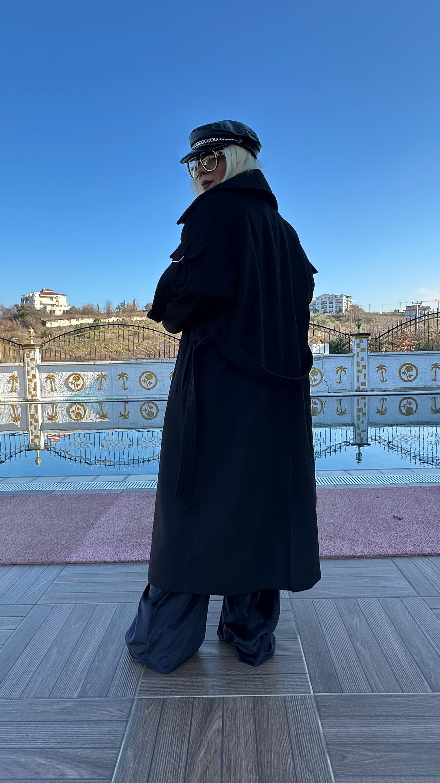 NuNu By Ultra Luxe Siyah Kaşe Kaban