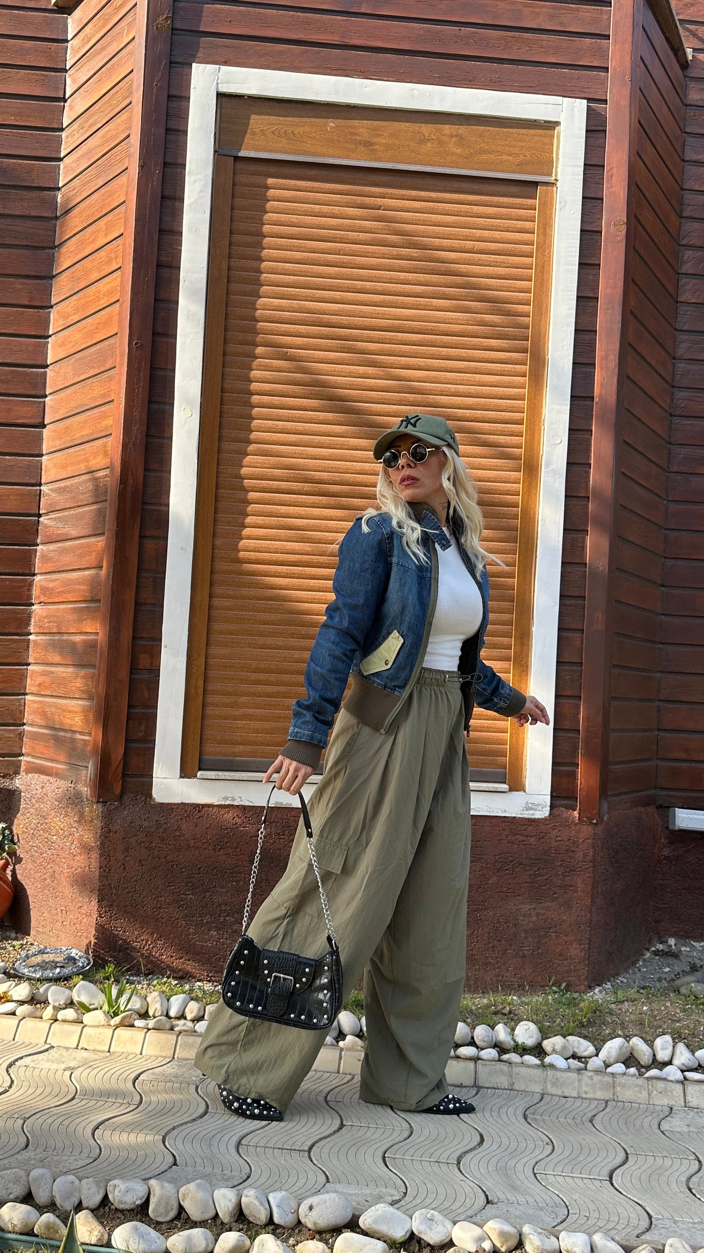 NuNu By UrbanWave Haki Oversize Paraşüt Pantolon