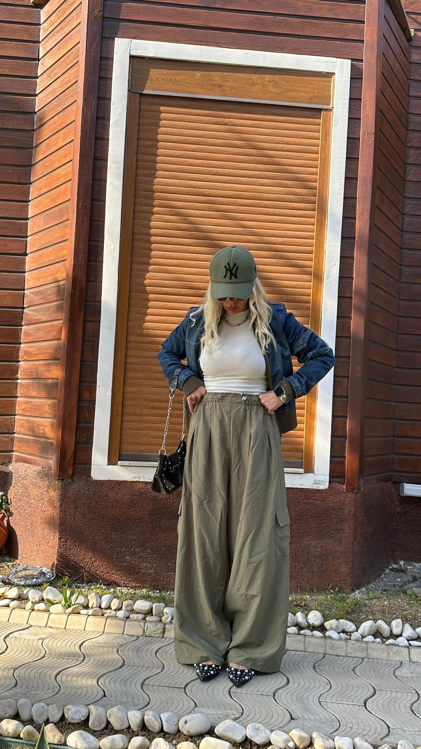 NuNu By UrbanWave Haki Oversize Paraşüt Pantolon