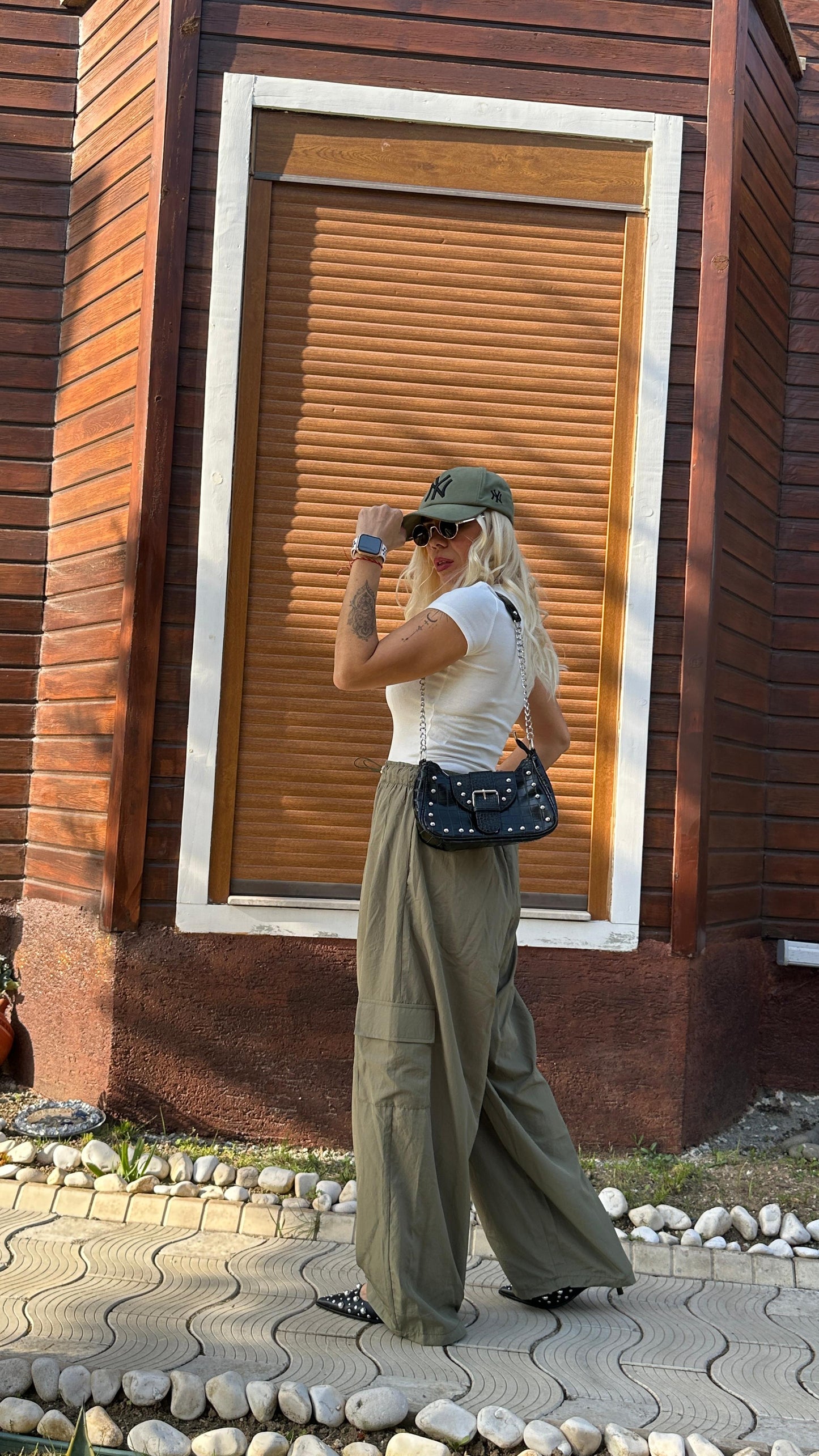 NuNu By UrbanWave Haki Oversize Paraşüt Pantolon