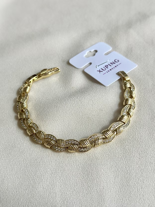 NuNu By Xuping Çift Sarmal Line Taşlı Bileklik