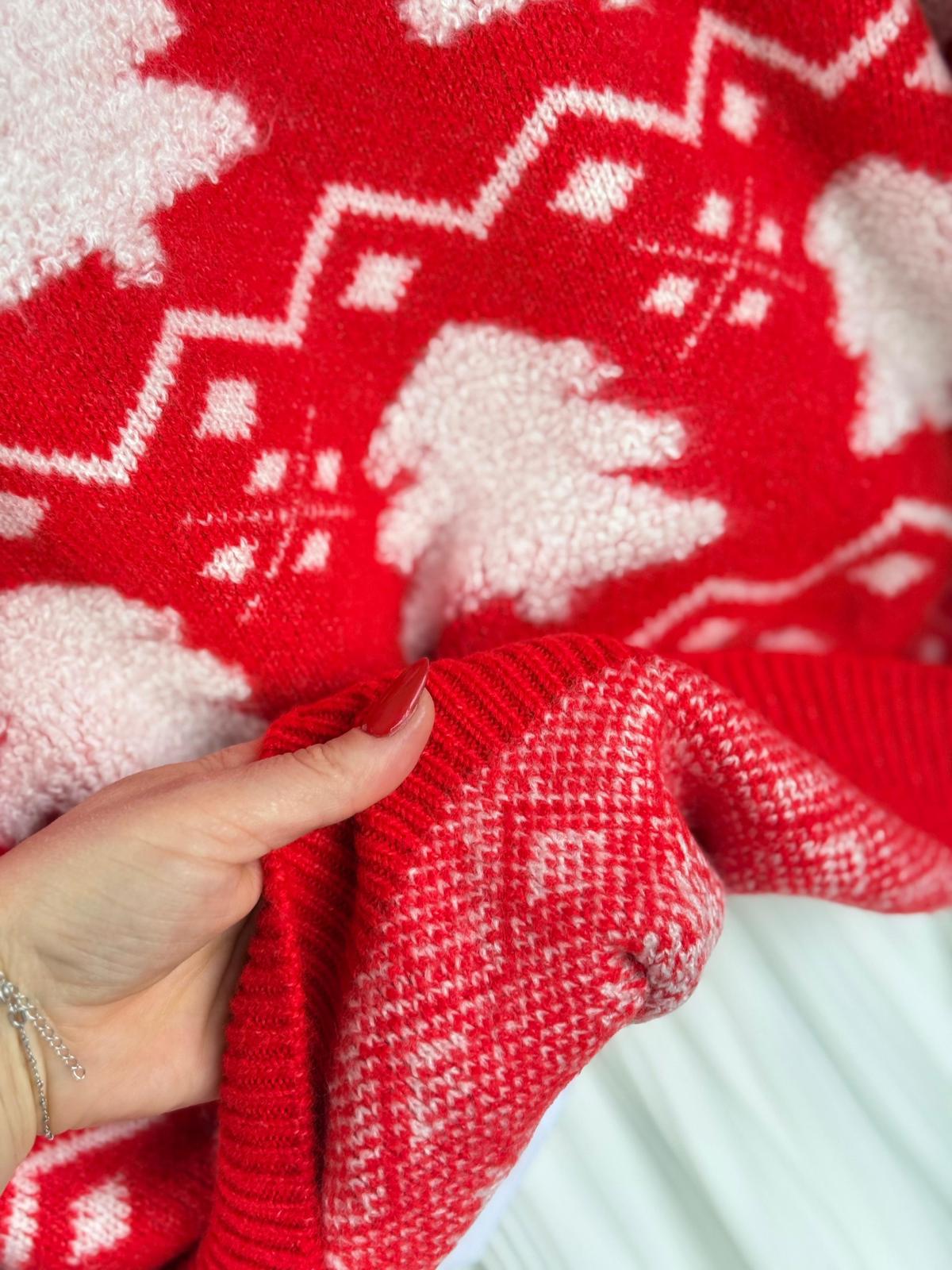 NuNu By Yeni Yıl Temalı Beyaz Kartaneli Kadın Kazak